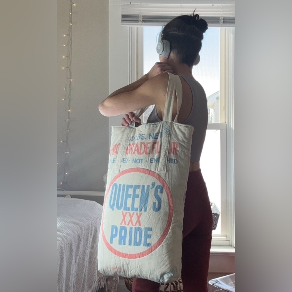 Queens Pride Tote Vintage 60s 70s Flour Bag Sturdy Durable Mid Century Laundry